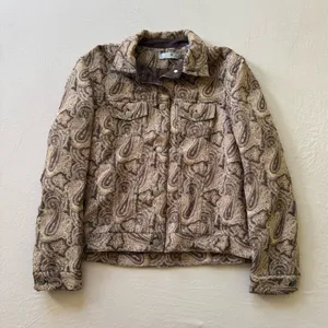 Vintage Kate Hill Wool Blend Paisley Woven Trucker Jacket thumbnail 1