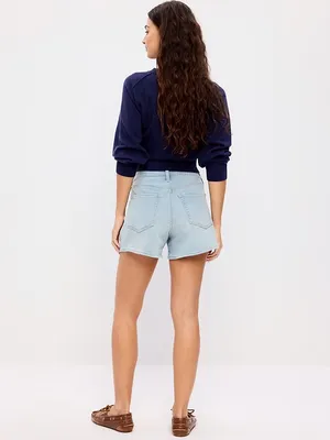 NEW Old Navy High-Waisted Wow Jean Short 4” Nova Light Wash - Size 8 thumbnail 3