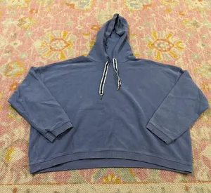 Aerie Blue Hoodie Cropped New Love Corded thumbnail 1