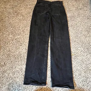 LOFT The Straight‎ High Rise Jeans Faded Black Faux Leather Trim Size 24/00 thumbnail 7