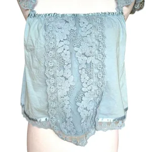 Anthropologie Tiny Daphne Lace Tank Blue Flutter Strap Womens Size Medium thumbnail 6
