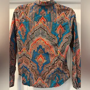 J. Crew Colorful Paisley Long Sleeve Button Down Shirt Size 6 thumbnail 3