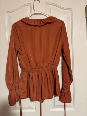Pink Lily Burnt Orange Top Long Sleeve thumbnail 2