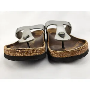 Birkenstock Gizeh‎ Womens Silver Leather Slide Sandals, Size US 10 EU 41 thumbnail 5