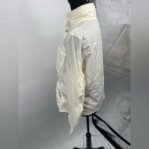 Gap windbreaker cream jacket size‎ medium zip up thumbnail 5