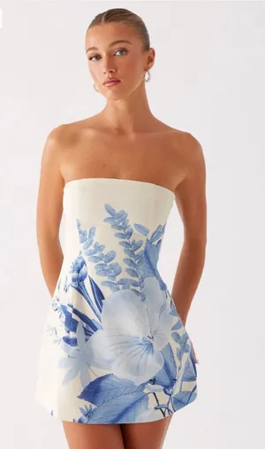 Peppermayo Dress Mini Blue Strapless thumbnail 1