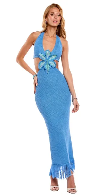 Capittana blue crochet dress thumbnail 1