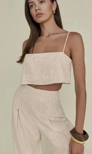 Reformation White‎ Linen Fabric thumbnail 1