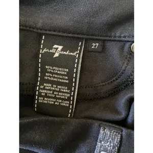 7 For All Mankind Faux‎ Suede Skinny Pants Womens Size 27 Black Coated Ankle thumbnail 8