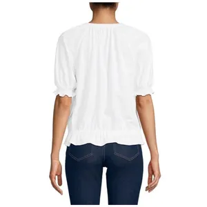Lands End Womens Elbow Sleeve Lightweight Blouse thumbnail 4