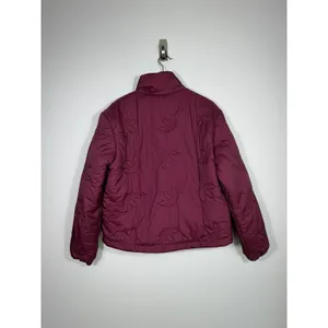 Adidas Originals Trefoil Embossed Burgundy Puffer Jacket Women’s Small thumbnail 2