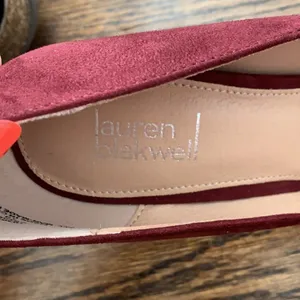 Lauren Blackwell Cecily Suede Burgundy High Heel Pumps Sz 10 thumbnail 4