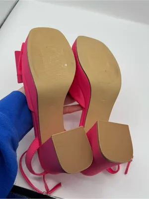 Steve Madden Aerin Satin Platform Heels Rhinestone Bow Pink size 8 Barbiecore thumbnail 3