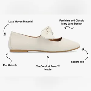 Journee Collection‎ Seralinn Tru Comfort Foam Mary Jane Bow Ballet Flats Size 9 thumbnail 6