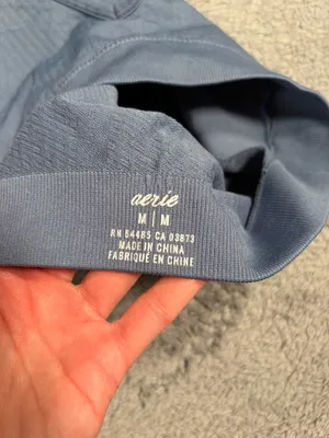 Aerie V-Neck textured Bralette Blue medium thumbnail 5