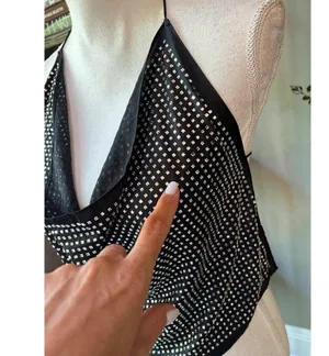 For Love & Lemons After Dark Halter Top Black Womens One Size thumbnail 8