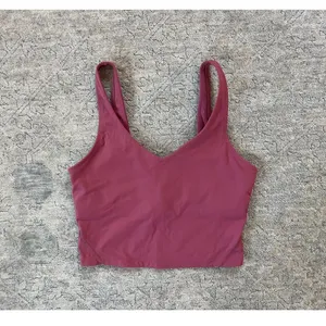 Pink Workout Cropped Align Tank Longline Sports Bra Rose Red Women S thumbnail 3