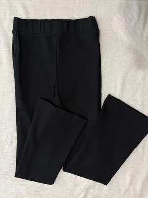 Anthropologie Maeve Black Ponte Flare Pants Retro 70s Elastic Waist Size Small thumbnail 5