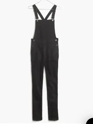 EUC Madewell Denim Cross Back Overalls Black Size XS Retail $148.00 thumbnail 2
