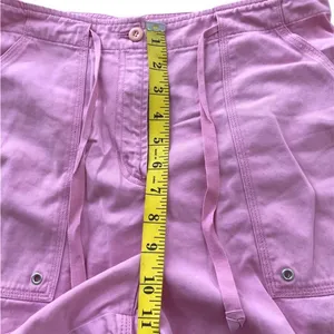 LRL RALPH LAUREN Pink Sporty Preppy Utility Carpenter Cargo Shorts Golf Tennis Country Club Cotton Drawstring Waist Hiking Camping Glamping Adventure Explorer Summer Beach Streetwear Vintage 2000s Y2K Sz 6 - Measurements in pics thumbnail 7