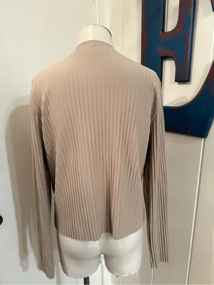 Babaton Aritzia Women's Long-Sleeve Ribbed Mock Neck Top - Beige Sz S thumbnail 4