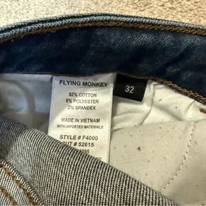 Flying Monkey Dark Wash Distressed Skinny Jeans Size 32 thumbnail 5