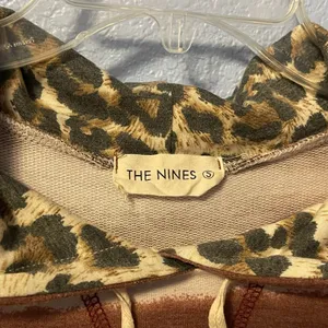 The Nines Brown Striped Hoodie with Leopard Print Hood Size S thumbnail 3