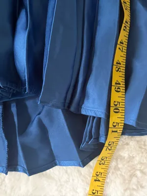 Lulus Aerin Blue Satin Pleated Cutout Midi Dress Size Medium Sleeveless Cocktail thumbnail 9