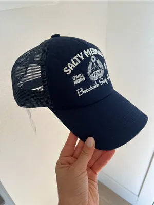 Anthropologie X Worn/West Salty Mermaid Trucker Hat Adjustable In Navy NWT thumbnail 5