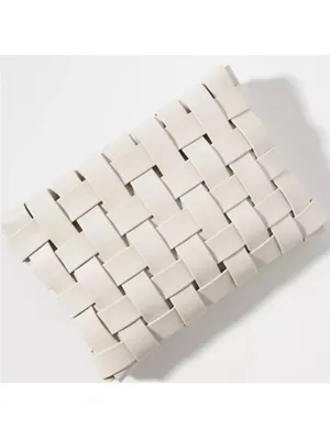 Anthropologie Lindy Woven Clutch Cream crossbody thumbnail 2
