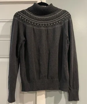 Charter Club Gray Thick Turtleneck Sweater size medium thumbnail 1