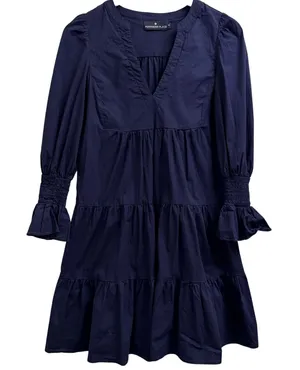 Tuckernuck Pomander Place‎ Navy Blue Cotton Poplin Kenzo Mini Dress Size XS thumbnail 1