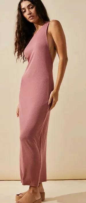Free People Beach Saturday Night Midi Dress LRG Mauve One Shoulder Bodycon NWT thumbnail 1