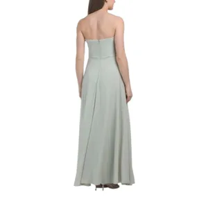 NWT XL Oleg Cassini Sage Blossom Gown Women’s Strapless Embroidered Bodice Maxi Dress thumbnail 2
