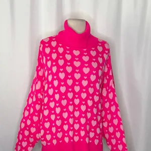 LILLY PULITZER Liggy Sweater Passion Fruit Pink Valentine‎ Heart Jacquard Small thumbnail 3