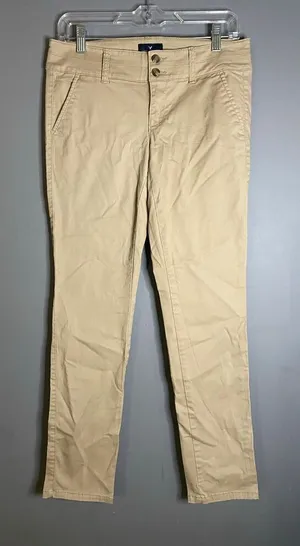 American Eagle Brown Kakhi Skinny Stretch Pants Size 4 NWOT thumbnail 1