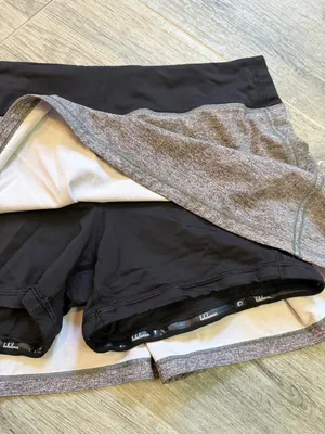 Lululemon Pace Rival Mid Rise Skirt Skort Heather Grey Tennis Women's 10 thumbnail 3
