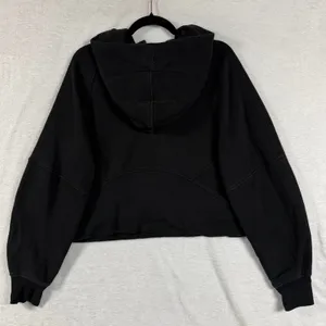 Lululemon M/L Scuba Oversized 1/2 Zip Black Hoodie Cropped Pullover Athleisure thumbnail 8