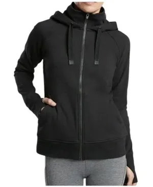 Athleta Black‎ Triumph Hoodie Zip Up Jacket thumbnail 1