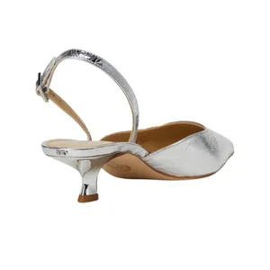 Michael Michael Kors Womens Shiny Luna Kitten Sling Pumps Silver Gray 6.5M thumbnail 11