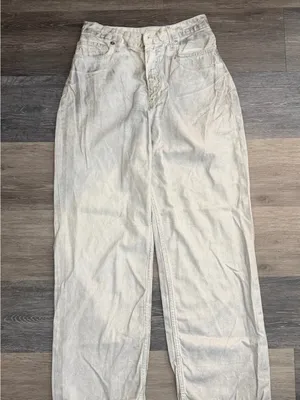 Zara TRF Metallic Silver Painted High Rise Wide Leg Women’s Jeans thumbnail 4