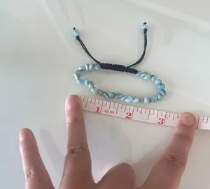 Light Blue Beaded Adjustable Bracelet thumbnail 4