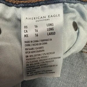 American Eagle Low Rise Flare Jeans Womens 16Long Next Level Stretch Dark Wash thumbnail 7