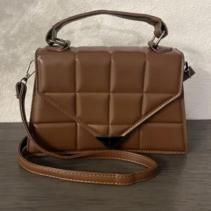Fashion Rhombus brown‎ quilted crossbody shoulder bag thumbnail 10