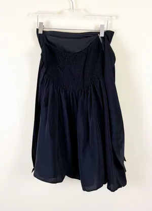 Lucy Paris Deetz Strapless Black Cocktail Dress Size Medium Sweetheart Arm Ties thumbnail 2