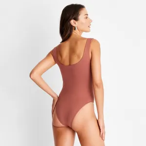 NWT A New Day Seamless Tank Bodysuit in Size Medium in Rust thumbnail 2