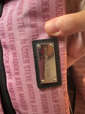 Steve Madden Pink Logo Interior Pouch with Black Trim Travel Bag thumbnail 2