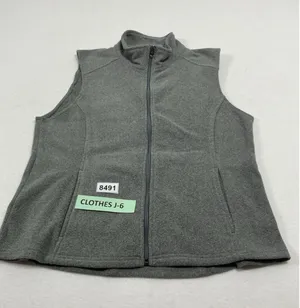 Womans Excellent Condition Bass Full Zip Fleece Vest Large Gray thumbnail 1