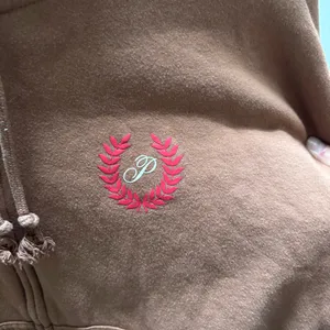Victoria’s Secret PINK Rust Brown Zip Up Hoodie with Red Logo thumbnail 3