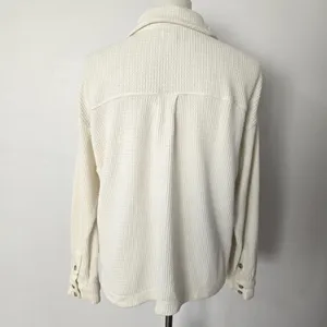 Madewell Cream Waffle Knit Shirt-Jacket Size Medium thumbnail 5